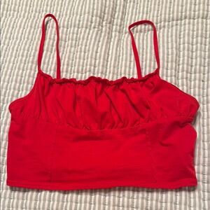 Princess Polly Tilly Top Red Ruched Crop Top
